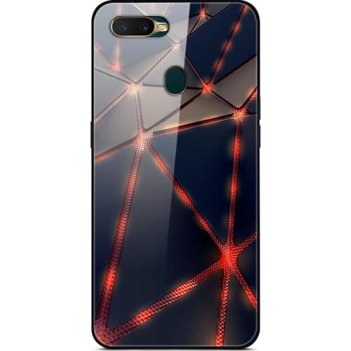 For OPPO A7 Phone Case Tempered Glass Case Phone Cover Fitness Back Bumper Series 2