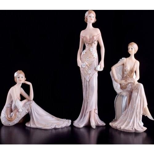 Nordic Decor Beauty Figuras Decorativas Resin Accessories Wedding Gifts Home room Table Woman Figurines Crafts Decoration Art