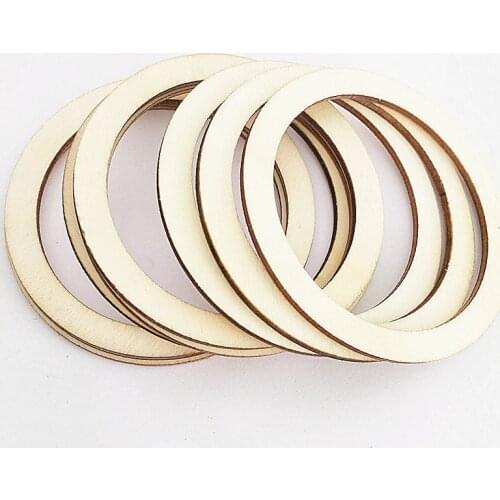 Wooden circle wooden hollow round wood pieces unfinished wooden crafts