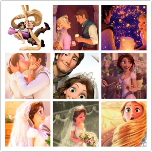 Disney 5D DIY Diamond Painting Tangled 2 Rapunzel Full Circle Diamond Embroidery Kit Exquisite Home Artifact Decoration Gift