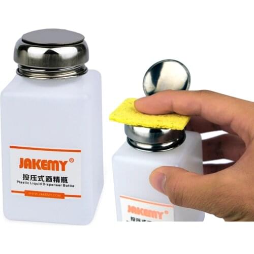 JAKEMY Alcohol Bottle 120/180ML with Stainless Steel Bottle Cap for Mobile Phone Repair Clean Anti Static Liquid Plastic