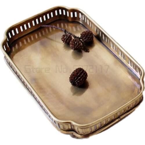 French household ornaments imported from India brass luxury storage tray decorative plate ornaments copper products