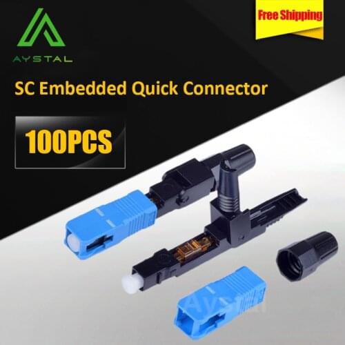 FTTH Embedded Fiber Optic Fast Connector SC APC Single Mode Fiber Optic Adapter SC UPC Cold Connection Quick Field Assembly
