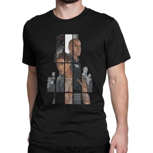Men Prison Break Series T Shirts Cotton Tops Vintage Short Sleeve O-Neck Tees Men Cotton Tees Streetwear