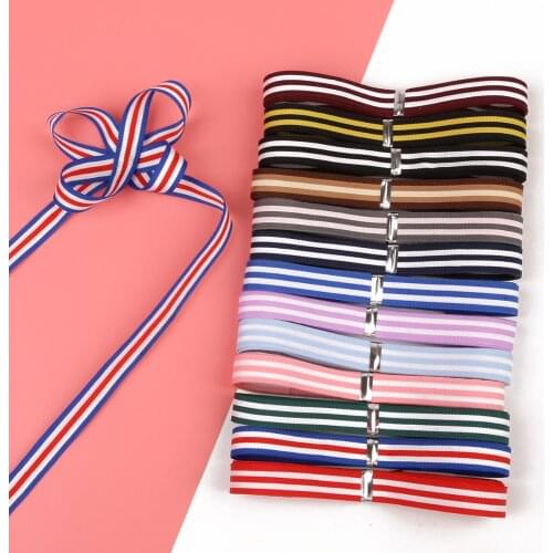 Width 10MM Stripe Ribbons Printed Grosgrain Ribbon Wedding Party Decoration Wrap DIY Crafts Packing Belt