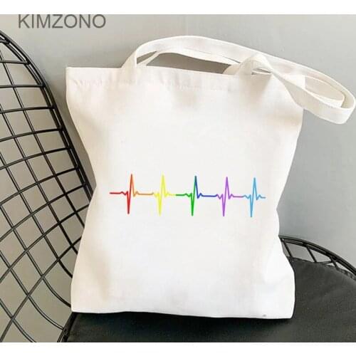 Lgbt shopping bag bolsas de tela tote canvas shopping eco shopper bag boodschappentas reciclaje woven shoping cabas