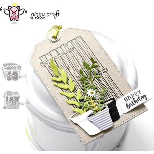 Piggy Craft metal cutting dies cut die mold Flower leaf pot basket Scrapbook paper craft knife mould blade punch stencils dies