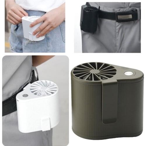Mini Portable Fan Clip-on Personal Waist Air Cooling Fan Mobile Air Conditioning Small Fan Usb Rechargeable for Outdoor Fishing