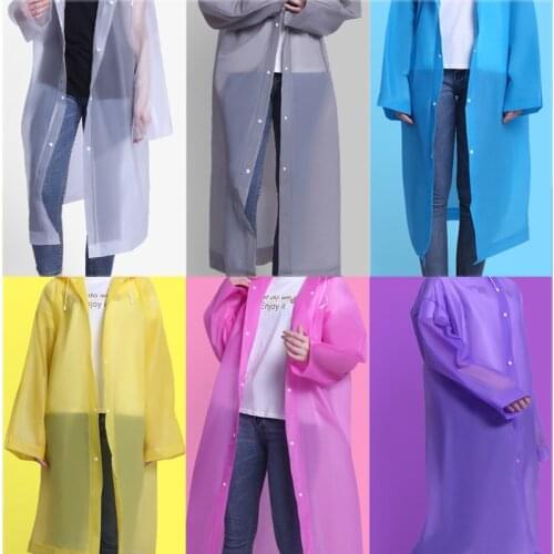 Fashion EVA Thick non-disposable adult Long custom raincoat travel outdoor Portable Cloak Hood raincoat