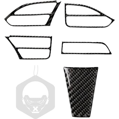 Carbon Fiber Trim Sticker Kits Dashboard Air Vent Outlet Gear Decoration Interior Accessories For Tesla Model S/X Cars