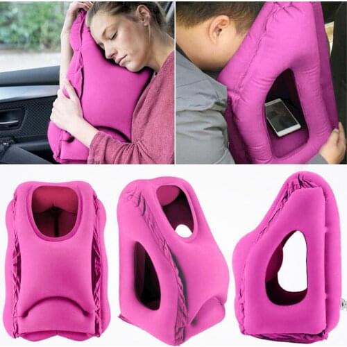 Inflatable Travel Pillow Nap Pillow For Business Office Bus Train Airplane