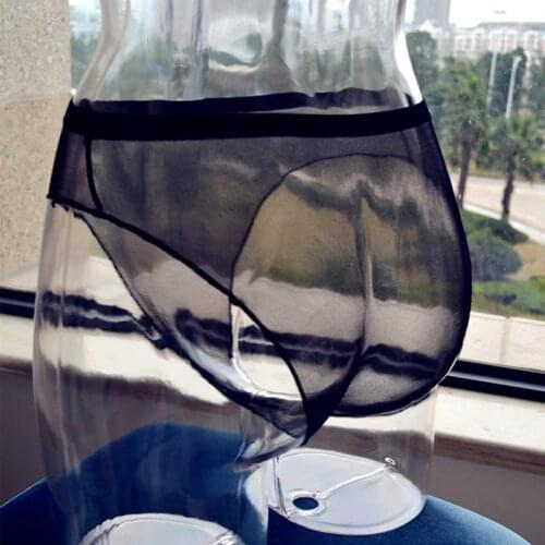 NEW 2021 Sexy Unisex Breathable Underwear Transparent Briefs Transparent Low-waist Briefs Panties Mesh Gauze Breathable