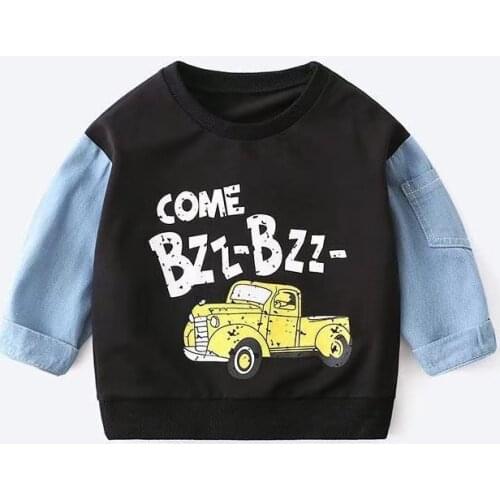 Baby boys clothes sweatshirts Patchwork loose pullovers long sleeve children clothing cotton casual Fashion kids boy t-shirt