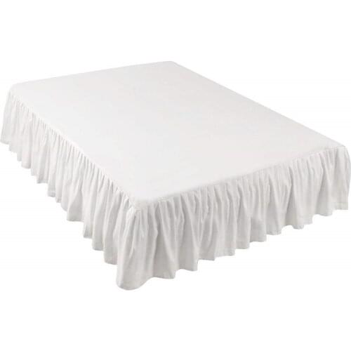 Solid Color Home Hotel Bed Skirt Bedroom Bedspread Skirt Bed Cover Bedsheet Bedding Protector With White Surface Home Textile