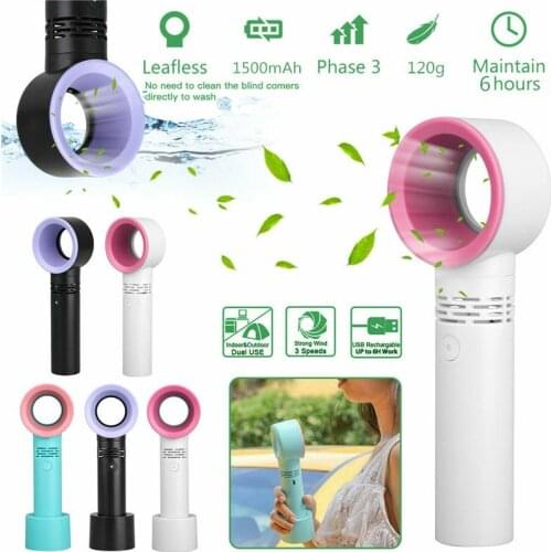 New Summer mini handheld fan USB charging cooler ultra-quiet portable zero9 leafless fan handheld small fan desktop USB charging