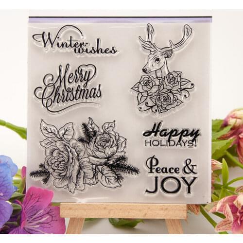 Happy holidays Clear Stamps Scrapbooking Rubber Stamp Handmade DIY Decoration Craft Supplies Stamps for Card Making New 2021