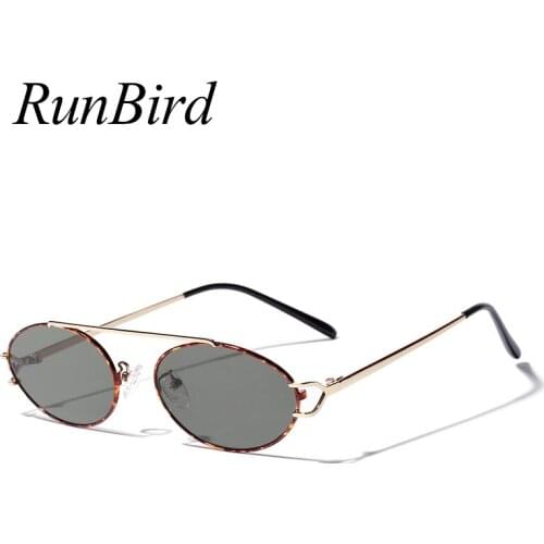 RunBird Small Round Sunglasses for Women Men Retro Red Sun Glasses Oval Glasses Metal Frame Shades Eyewear uv400 5394