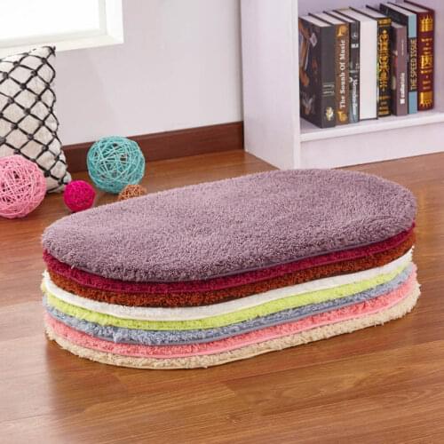 Lamb Velvet Bedroom Carpets Oval Absorbent Doormats for Home Living Room Bathroom Kitchen Floor Mat Non-slip Soft Area Rugs