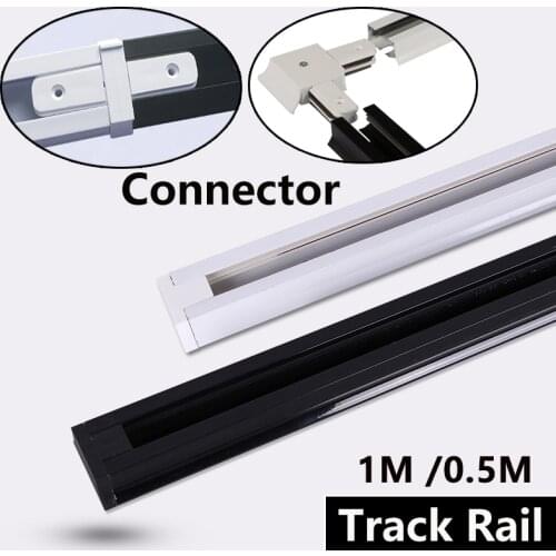 0.5M/1M Led Track Light Rail Aluminum Track Lights Accessories 2 Wire Spot Rail For Clothing Store Home Track Lighting Systems