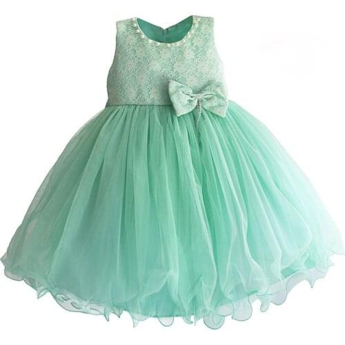Tiffany Blue Girls Party Dress Pearl Collar Lace Flower Wedding Princess Dress Girls Clothes roupas infantis menina 3-8T