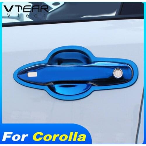 Vtear Exterior Decoration Door Handle Bowl Cover Accessories Car Anti-Scratch Styling Trim For Toyota Corolla Sedan 2021 Parts