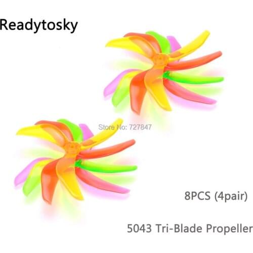 High quality New 8pcs (4pair) 5043 Tri-Blade Prop 3 blades Butter Cutter Propeller FPV Racing Quadcopter QAV XS 210