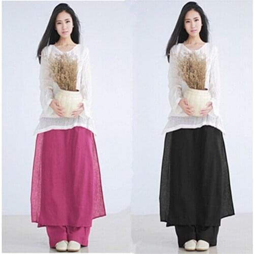 2020 good quality women brand loose casual skirts pants,vintage cotton long Pants & Capris, vestidos femininos plus size 3XL 4XL