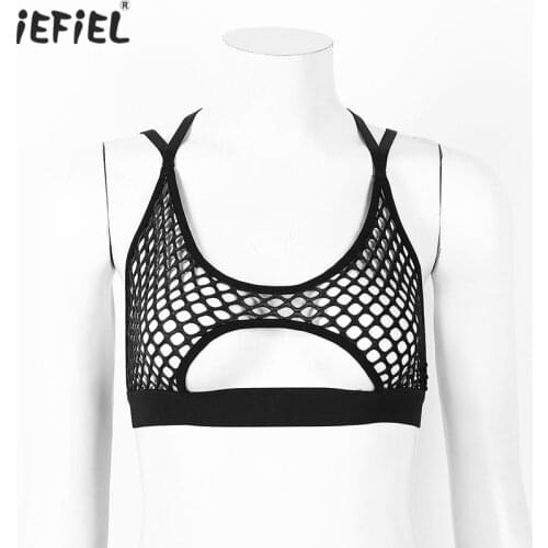 Hot Sexy See-through Gothic Halter Neck Exotic Tanks Women Hollow Out Fishnet Tops Summer Fashion Casual Vest Top Streetwear