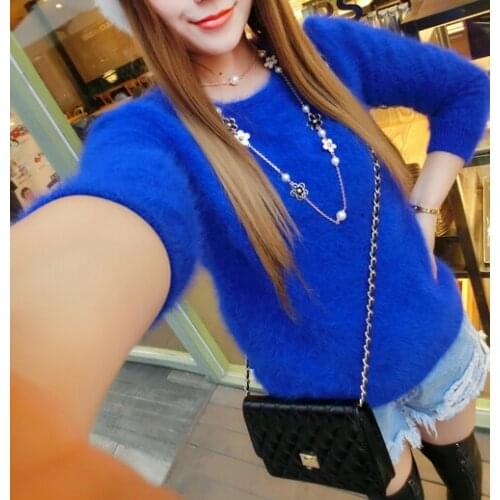 Women Real Mink Fur cashmere sweater 14 colors Natural fur mink sweater KFP547 Free shipping wholesale price good quality coat