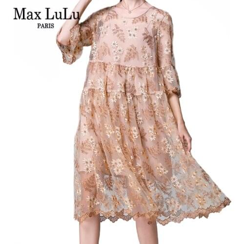 Max LuLu 2021 Chinese Style Summer Ladies Flroal Vintage Vestidos Women Casual Elegant Dress Female Oversized Chiffon Dresses