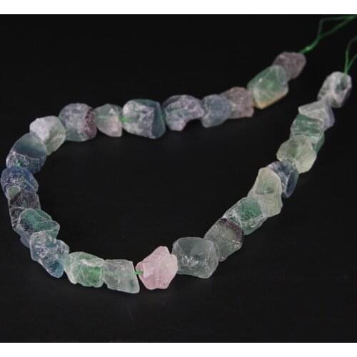 15.5"/strand Raw Rainbow Fluorite Rough Nugget Loose Beads,Natural Crystal Quartz Stone Freeform Cut Gravel Chips Pendant Jewels