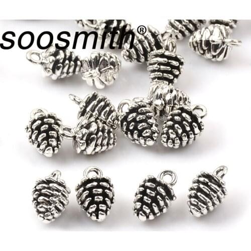20pcs Tree-Shaped Pendant Metal Beads 7x11mmSize Alloy Beads For Jewelry Making DIY Charm Necklace Bracelet Accessorie Wholesale