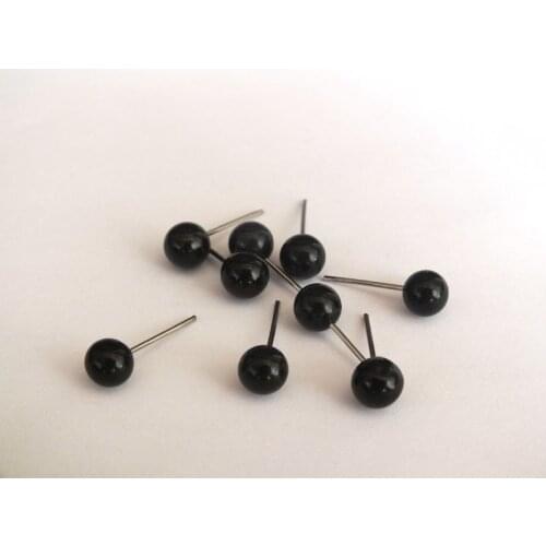 200pcs 5mm Black Beans Type Eyes Ball Button Diy toys eyes Accessories black Needle doll toy eyes with pin for diy felting