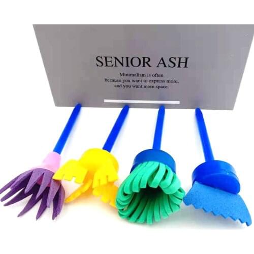 4pcs Paint Roller Kid Art Craft Painting Tool Kids Paint Brush Set Sponge Oil Paints Watercolor Graffiti Art DIY Brushes