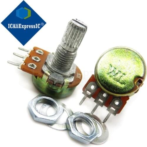 5PCS 2K ohm WH148 B2K 3pin Potentiometer 15mm Shaft With Nuts And Washers Hot In Stock