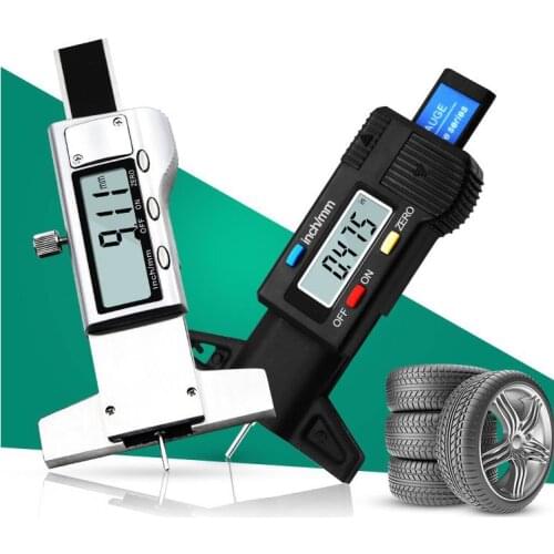 50 PCS LCD Display Car Digital Tyre Tread Depth Tester Gauge 0-25.4mm Meter Measurer Tool Caliper Ruler