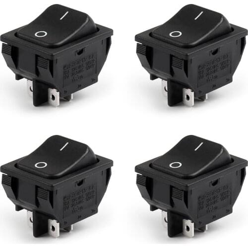 Artudatech 4Pcs R13-87A Boat Rocker Switch 4Pin 4 Position DPST ON-OFF 10A/16A