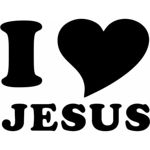 Automobile God sticker decoration motorcycle sticker I love Jesus heart decoration accessories creative sunscreen PVC13cm * 10cm