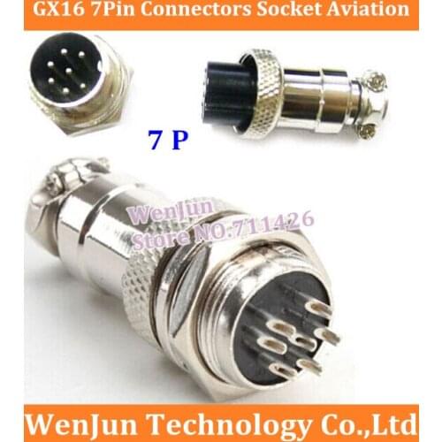 Free Shipping GX16 GX 16 7 Pin 7p Connector Connectors Socket Aviation Plug 16mm Male & Female