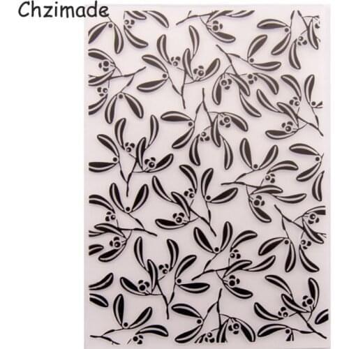 Chzimade Scrapbooking Plastic Embossing Folders Leaves Design Diy Paper Card Making Stencil Template Decoration