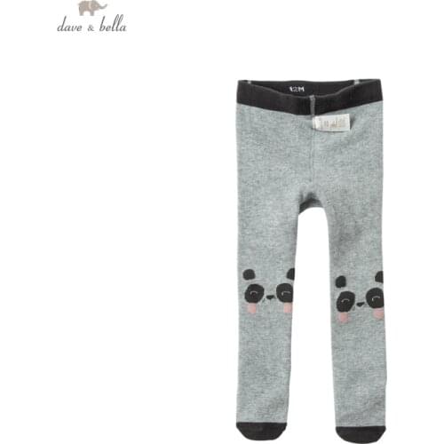 DB17662 dave bella spring infant baby girls lolita cartoon leggings children fashion leggings