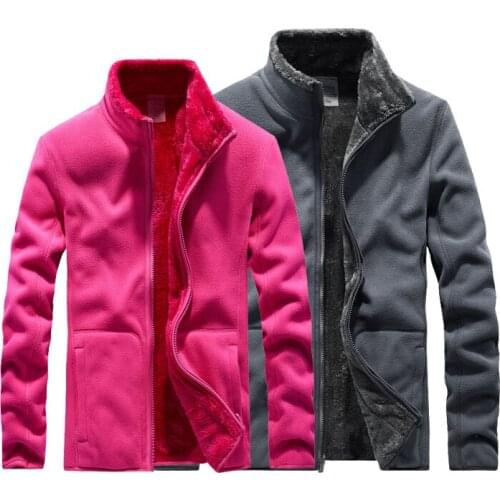 5XL Men Women Outdoor Autumn Winter Fleece Jackets Thicken Thermal Windproof Anti-Sweat Coats Climbing Skiing Large Size Jackets