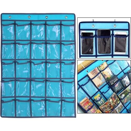 25 Clear Pockets Classroom Pocket Chart For Teacher Cell Phones Holder Door Hanging Calculator Organizer