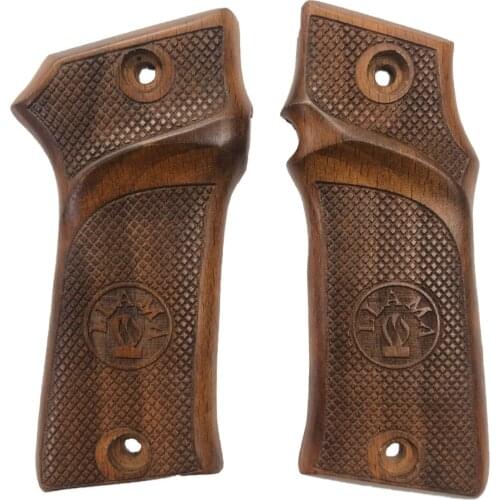 Llama 9mm. Parabellum Compatible Orthopedic Special Series Wooden Grip Mod3