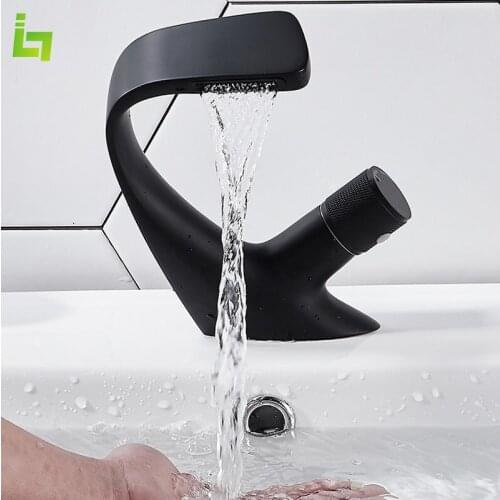 Basin faucet Matte Black Spring Kitchen Faucet Single Handle Hot and Cold Mixer Tap Sink Faucet