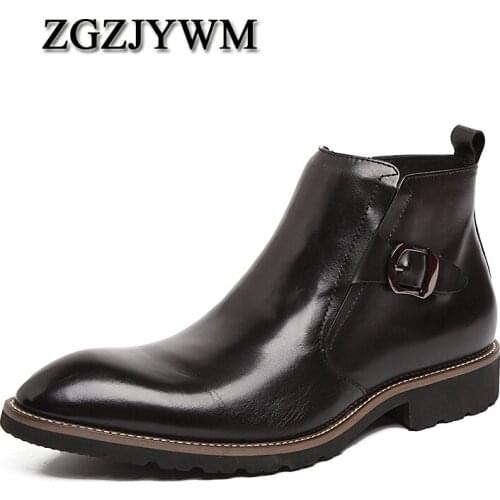 Men Luxury Brand ZGZJYWM Winter Ankle Waterproof Rubber Casual Leather Plush Hiking High Motorcycle Snow Waterproof Men Boots