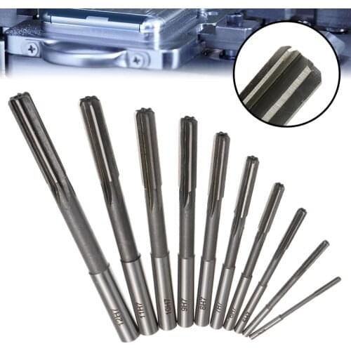 10pcs HSS H7 Straight Shank Milling Reamers Set Mayitr Precision Chucking Machine Cutter Tool 3/4/5/6/7/8/9/10/11/12 mm