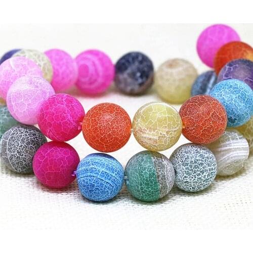 Natural stone weathered multicolor frosted matte agat carnelian onyx 4mm 6mm 8mm 10mm 12mm round beads women jewels 15inch B1600