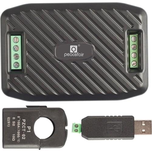 Peacefair PZEM-016 AC Single Phase Smart Watt Meter RS485 Modbus Frequency Power Factor Electric Kwh Meter 100A With Open CT&USB