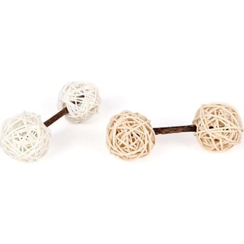 Rattan Ball Cat Toy Teeth Cleaning Silvervine Stick Cat Bell Ball Cat Chew Toy Natural Catnip Pet Cat Molar Toothpaste Stick